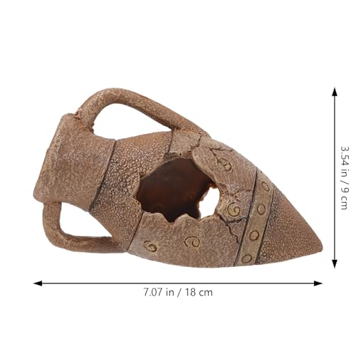 Compact Reptile Cave Hideout with Vivid Desert Landscaping for Snake and Turtle Habitat, Safe Sturdy Shelter Box for Small Reptiles and Amphibians, Aquarium Tank Decor