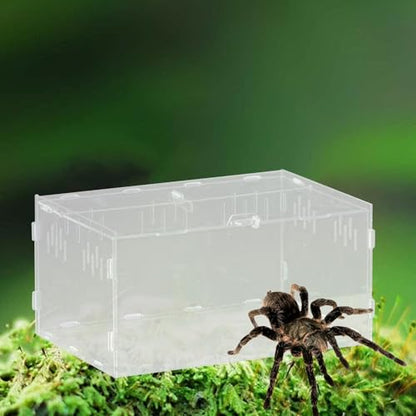 Reptile Breeding Box Terrarium Clear Animal Habitat Cage with Ventilation Holes for Geckos Frogs Hermit Crabs- 30x20x15cm - size: 30x20x15cm