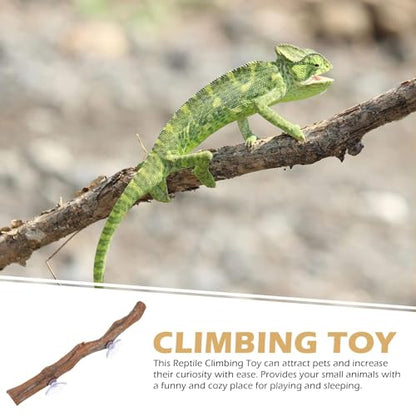 2pcs,Reptile Branch Decor, Natural Forest Branch Terrarium Climb Corner Tree Branch Background Decoration Plant Decoration with Suction Cup for Snake Lizard and Leopard Gecko
