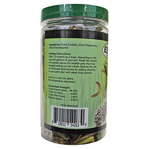 Bug Blend - Healthy High-Protein Dried Insect Treat - Crickets, Mealworms, Grasshoppers - Sugar Gliders, Hedgehogs, Squirrels, Chickens, Skunks, Opossums, Marmosets, Parrots, Birds (3.4 oz.) - size: 3.4 Ounce (Pack of 1)