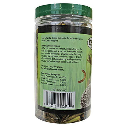 Bug Blend - Healthy High-Protein Dried Insect Treat - Crickets, Mealworms, Grasshoppers - Sugar Gliders, Hedgehogs, Squirrels, Chickens, Skunks, Opossums, Marmosets, Parrots, Birds (3.4 oz.) - size: 3.4 Ounce (Pack of 1)