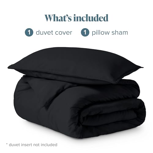 Bare Home Bedding Duvet Cover Extra Long Size - Premium 1800 Super Soft Collection - Lightweight, Cooling Duvet Cover - Soft Breathable Bedding (Twin/Twin XL, Black) - color: 02 - Black (No Comforter), size: Twin/Twin XL