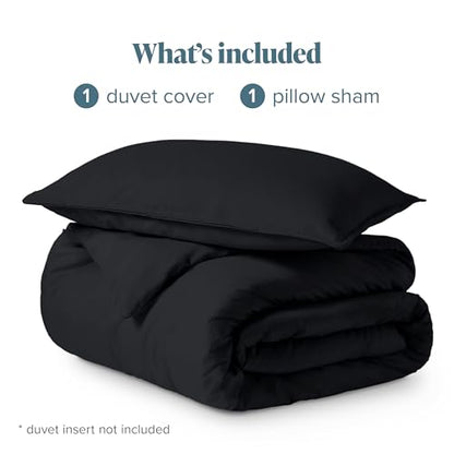 Bare Home Bedding Duvet Cover Extra Long Size - Premium 1800 Super Soft Collection - Lightweight, Cooling Duvet Cover - Soft Breathable Bedding (Twin/Twin XL, Black) - color: 02 - Black (No Comforter), size: Twin/Twin XL