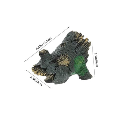 Reptile Hideout Cave 4.52X3.54X2.36In Natural Tree Trunk Ornament for Lizard Tortoise Small Tank Accessories