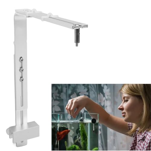 Fish Tank Light Stand,Aluminum Alloy Adjustable Height Fish Tank Lamp Stand Reptile Lamp Bracket for Aquariums with High Stability (Silver) - color: Silver