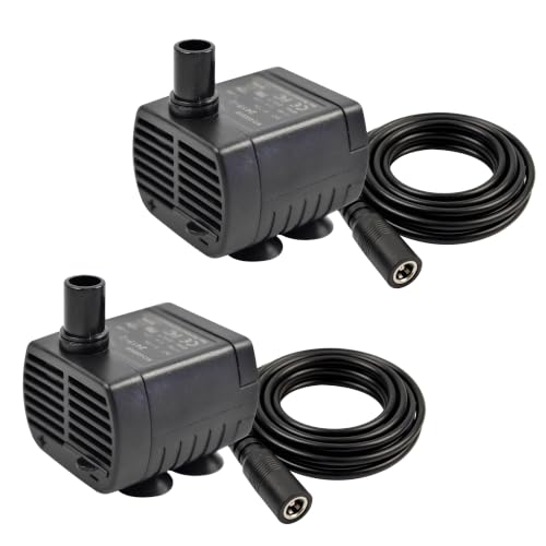 CONQUERALL 2PCS Solar Fountain Pump DC 12V 3W Aquarium Pump 200L/H 1.5m Head for Bird Bath - color: 12v 3w 200l/H 1.5m Head, size: 2PCS