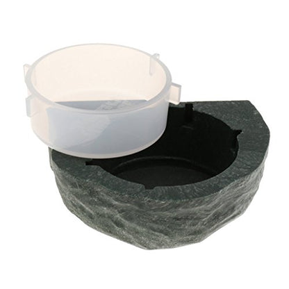 Magnetic Reptile Food Water Bowl Terrarium Reptile Feeder Feeding Dish for Gecko, Lizard, Turtle (Green) - color: Green