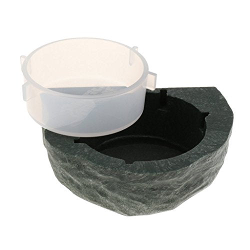 2 Pieces Magnetic Feeding Bowl Reptile Feeder for Lizard Snake Crested Gecko (Green) - color: Green