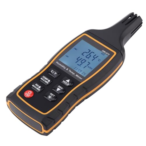 LCD Thermometer, Handheld Digital Temperature & Humidity Detector, Mini Hygrometer for Humidors, Reptile Thermostat, Jars & Fridge Use