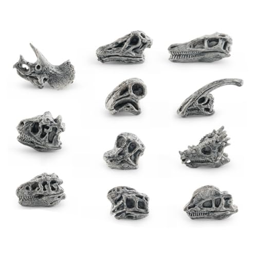 2inch Aquarium Decoration Realistic Animal Skulls Fish Tank Small Skull, Resin Skull Figurine Fish Shrimp Shelter Cave Hideout Turtle Hidden Tank Decoration,Mini Micro Landscaping Decor (11, Grey) - color: Gray