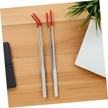 2pcs Straight Curved Tongs for Flexible Handling Safe Distance Feeding for Lizards Snakes and Aquarium Plants