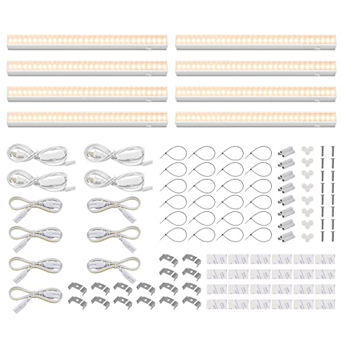 Barrina T5 Grow Lights, Grow Light Strip for Indoor Plants, 1ft Plant Lights for Indoor Growing, Full Spectrum LED Grow Light, Individual Switch, Linkable, Plug and Play, Yellow, 8-Pack - color: Yellow, size: 1ft-white Cover