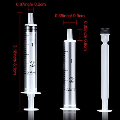 Frienda 20 Packs Large Plastic Syringe Measuring Syringe Tools Dispensing Multiple Uses (2.5 ml) - size: 2.5 ml