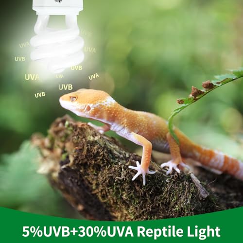 UVA UVB Reptile Light 23W 5.0,Tropical & Sub-Tropical Terrarium Compact Fluorescent Lamp,UVB Reptile Light Bulb for Snake,Chameleons,Iguanas,Turtles - size: 5.0-23
