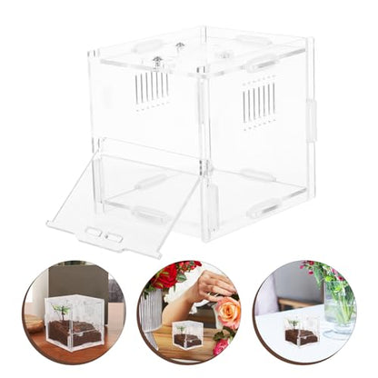 Small Acrylic Reptile Breeding Box with Ventilation Animal Habitat Cage for Spiders Jumping Spiders and Small Amphibians Terrarium for Indoor Pet Keeping