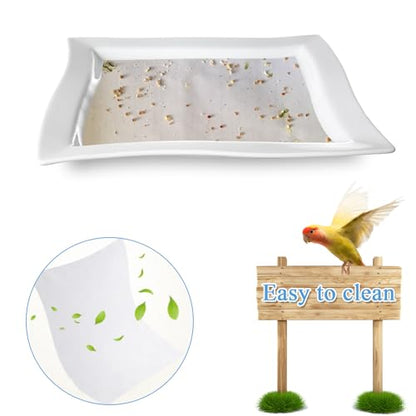 200 Pack Bird Cage Liner Papers, 17x12 Inch Non-Woven Bird Cage Liners Disposable Cage Paper Liners, Precut Absorbent Cushion Pad Mat Accessories for Pet Bird Parrot