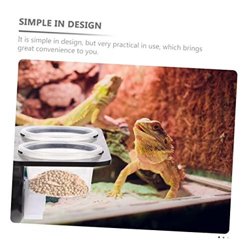 2-Pack Reptile Feeding Ledge with Suction Cup Gecko Water Feeder and Food Bowl for Reptile Tank Supplies Random Color Accessories