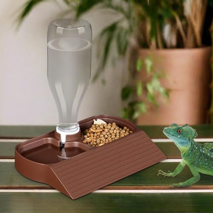 Reptile Water Dispenser – Automatic Feeder | 2-in-1 Large Capacity Water & Food Dish For Lizards, Turtles, Bearded Dragons, Keeps Reptiles Hydrated And Fed, Perfect For Terrariums, Indoor Pets & Repti - color: B