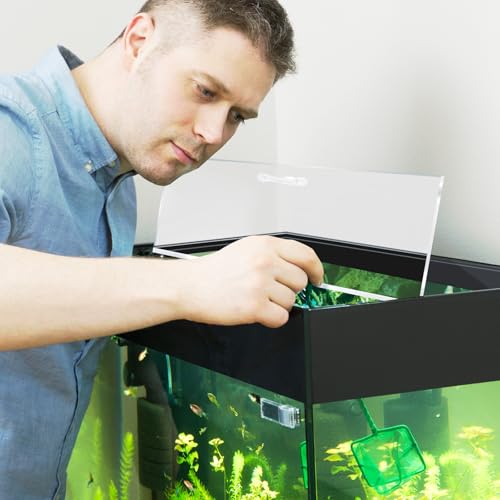 Sieral Aquarium Lids Polycarbonate Canopy 2 Pieces Set 22.95 x 16.61 x 0.12 inch for 75/90/110 Gallon with Center Brace Aquariums Cover Fish Tank Lid with a Hook Knife, Clear - color: Clear, size: 48 x 18 Inch