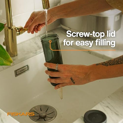 Fiskars Watering Spike for Indoor Plants, Self-Watering Device to Water Plants While Away, Continuous Hydration for Care on Vacation & Travel, Porous Ceramic Cone Stake for Slow Release, 11.75 oz - size: Watering Spike