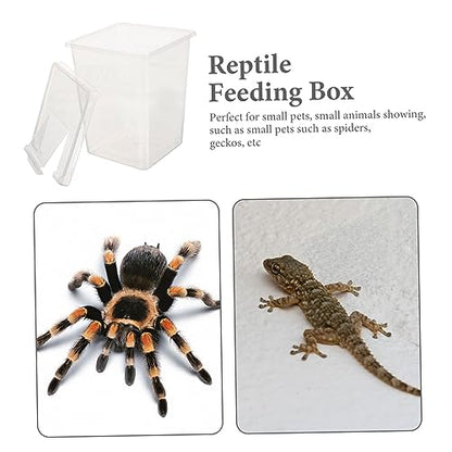 GANAZONO Clear Reptile Feeding Box Ventilation Habitat Container for and Insect Breeding Transparent Observation Case for Reptile Care
