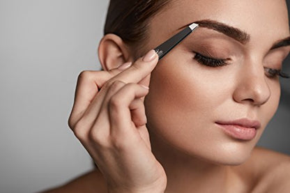 Surgical Tweezers for Ingrown Hair - Precision Sharp Needle Nose Pointed Tweezers for Splinters, Ticks & Glass Removal - Best for Eyebrow Hair, Facial Hair Removal (Triple Black) - color: Triple Black