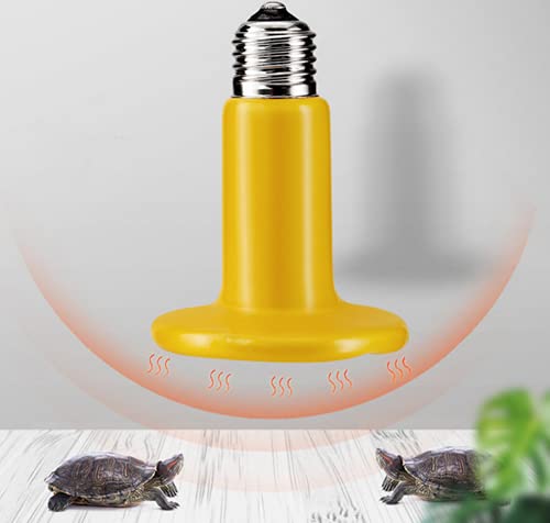 2-Pack 75W Mini Ceramic Heat Lamp Ceramic Heat Emitter Reptile Heat Bulbs Infrared Reptile Heater Lamp E26 No Light Emitting Brooder Coop Heater for Amphibian Lizard Aquarium Turtle Snake