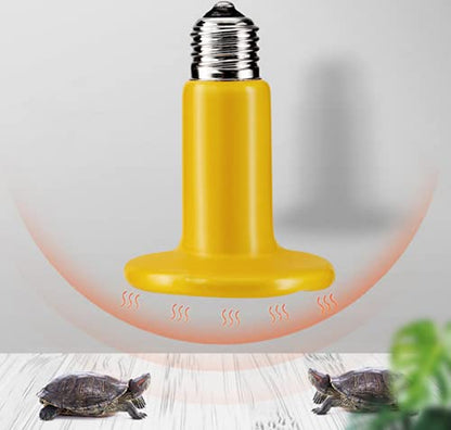 2-Pack 75W Mini Ceramic Heat Lamp Ceramic Heat Emitter Reptile Heat Bulbs Infrared Reptile Heater Lamp E26 No Light Emitting Brooder Coop Heater for Amphibian Lizard Aquarium Turtle Snake