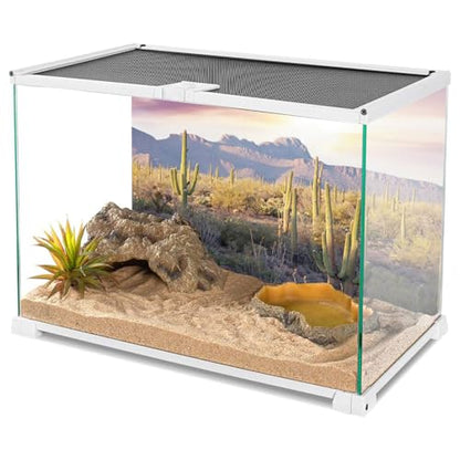 AWERT Reptile Habitat Background Blue Sky Oasis Mountain Cactus Sun and Desert Terrarium Background 48x24 inches - size: 48x24in/120x60cm