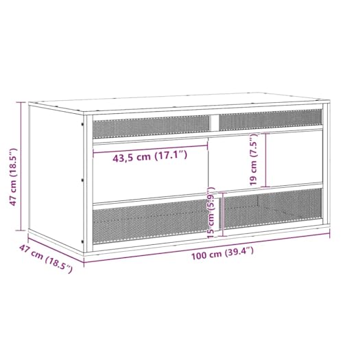 vidaXL Terrarium Small Animal Pet Supply Reptile Habitat Cage Glass Terrarium Jar Kit Feeding Box Engineered Wood 39.4"x18.5"x18.5" - size: 39.4" x 18.5" x 18.5"