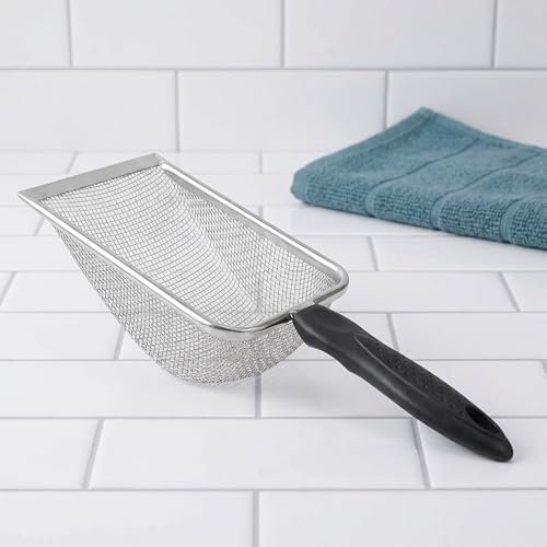 ibasenice Fine 6-Mesh Litter Sifter, Bearded Dragon Poop Scoop, Reptile Substrate Scoop, Metal Terrarium Cleaning Tool for Leopard Gecko Enclosures Mesh Size 3.8X3.8mm