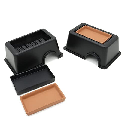 2 Pcs Small Reptile Hide Box Humidifier Caves Water Supply Hideout with Sink Basin for Lizards,Gecko, Snake - size: 2 pcs
