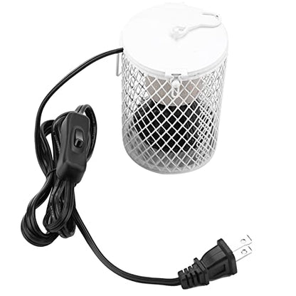 Tbest Reptile Lamp Holder,Ceramic Heat Emitter Reptile Lamp,Bird Heater for Cage,Safer Than Brooder Lamps 100W Infrared Ceramic Emitter Heat Light Bulb Lamp Pet Reptile Brooder(White) - color: White