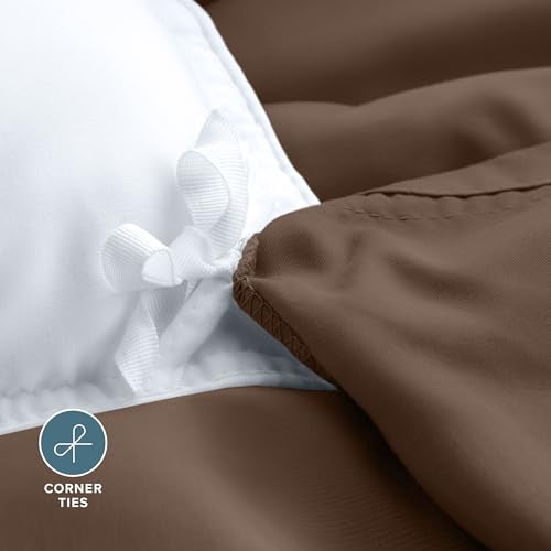 Bare Home Bedding Duvet Cover Extra Long Size - Premium 1800 Super Soft Collection - Lightweight, Cooling - Soft Breathable Bedding Duvet Cover (Twin/Twin XL, Cocoa) - color: 07 - Cocoa (No Comforter), size: Twin/Twin XL