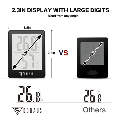 DOQAUS Digital Hygrometer Indoor Thermometer Humidity Meter Room Thermometer with 5s Fast Refresh Accurate Temperature Humidity Monitor for Home, Bedroom, Baby Room, Office, Greenhouse, Cellar (Black) - color: Black