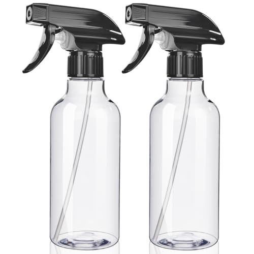 Uineko Spray Bottles 2-Pack, 10 Oz, Mist & Stream, Heavy Duty Spraying Empty Water Sprayer Bottle, BPA Free Plastic Refillable Containers for Cleaning Solutions, Plants, Hair, Essential Oils (Clear) - style: Clear