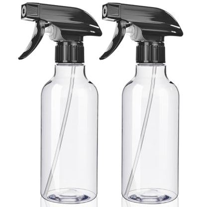 Uineko Spray Bottles 2-Pack, 10 Oz, Mist & Stream, Heavy Duty Spraying Empty Water Sprayer Bottle, BPA Free Plastic Refillable Containers for Cleaning Solutions, Plants, Hair, Essential Oils (Clear) - style: Clear