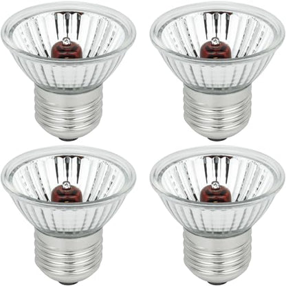 Reptile Heat Bulb 25W Night Red Bulb for Reptiles and Amphibians Tanks, Turtle Bearded Dragon Lizard Cages Frogs Heat Lamp Replacement Bulb, 4 Packs