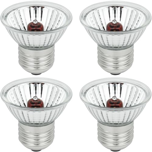 Reptile Heat Bulb 25W Night Red Bulb for Reptiles and Amphibians Tanks, Turtle Bearded Dragon Lizard Cages Frogs Heat Lamp Replacement Bulb, 4 Packs