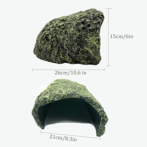 Extra Large Reptile Hide Resin Snake Hides for Ball Pythons Reptile Hides and Caves Simulation Rock Reptile Hideout for Habitat Lizard Leopard Gecko Bearded Dragon Turtle Hideout Terrarium Decor