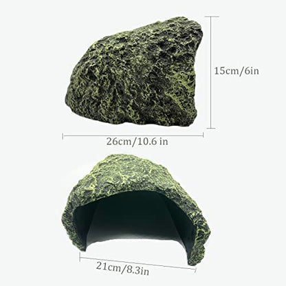 Extra Large Reptile Hide Resin Snake Hides for Ball Pythons Reptile Hides and Caves Simulation Rock Reptile Hideout for Habitat Lizard Leopard Gecko Bearded Dragon Turtle Hideout Terrarium Decor
