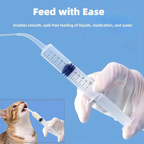 Silicone Feeding Nipple and Syringes for Newborn Kittens, Puppies, Small Animals,3 Size Nipple+3ML/10ML /12ML Feeding Syringe