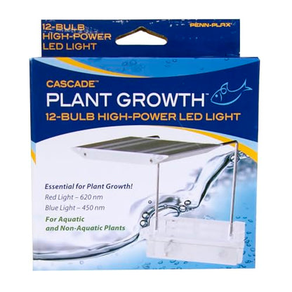 Penn-PLAX Cascade Plant Growth LED Clip-On Light for Rimless Aquariums – Great for Aquatic and Non-Aquatic Plants – 12-Bulb Multicolor