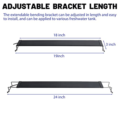 WaterRebirth Aquarium Lights Fish Tank Light 10 20 30 55 Gallon Planted Aquarium LED Light with Switch (18-24") - size: 18-24"