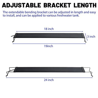 WaterRebirth Aquarium Lights Fish Tank Light 10 20 30 55 Gallon Planted Aquarium LED Light with Switch (18-24") (Pack of 2) - size: 18-24" (Pack of 2)