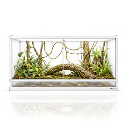 127 Gallon Reptile Tank, 48" x 24" x 26" Barded Dragon Tank Reptile Enclosure for Easy Maintenance, Top Screen Ventilation & Sliding Door - size: 48x24x26'' 127 Gallon