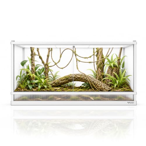 127 Gallon Reptile Tank, 48" x 24" x 26" Barded Dragon Tank Reptile Enclosure for Easy Maintenance, Top Screen Ventilation & Sliding Door - size: 48x24x26'' 127 Gallon