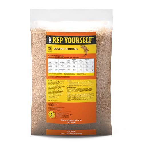Zilla Desert Bedding, Substrate for Reptile Terrariums, Ideal for Bearded Dragons, Uromastyx, and More, 10 Quarts