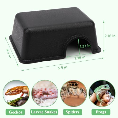 Hypeety Reptile Hide Box, Small Animal Hideaway, Hides with Texture Help Peeling, for Snakes, Lizards, Leopard Gecko S