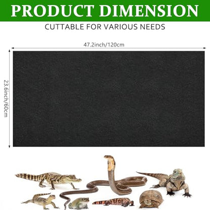 2 PCS Reptile Carpet Terrarium Floor Liner Bedding Substrate Washable Reptile Cage Mat Tank Accessories Pet Mat for Lizard Bearded Dragon Snake Tortoise Leopard (24''×47'')